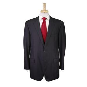 Hickey Freeman Custom Made for Ed Henry Solid Gray Super 150's Wool 2B Suit 46R